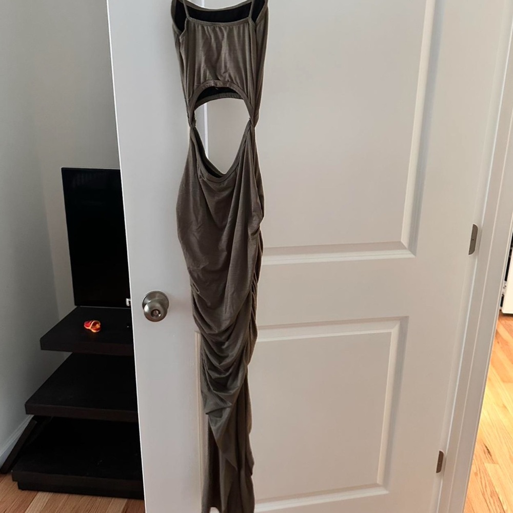 Windsor Olive Draped Cut-Out Dress